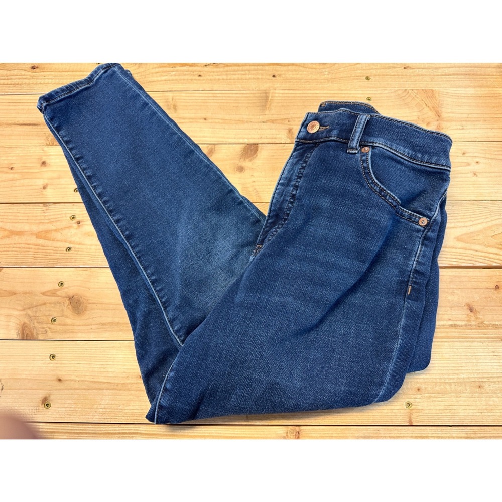 Express High Rise Skinny Jeans Womens 12S Dark Wash Denim Stretch
